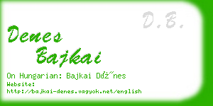 denes bajkai business card